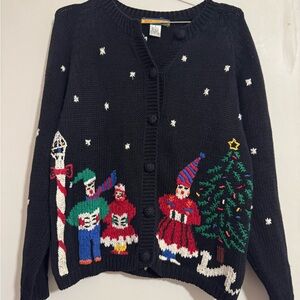 BRYN CONNELLY Vintage Black Christmas Sweater Size Small